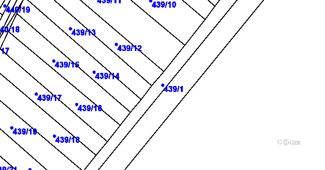 Parcela st. 439/1 v KÚ Mikulčice, Katastrální mapa