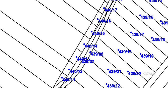 Parcela st. 440/14 v KÚ Mikulčice, Katastrální mapa
