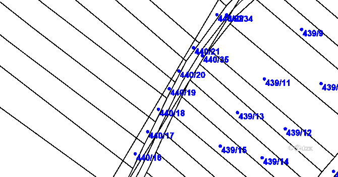 Parcela st. 440/19 v KÚ Mikulčice, Katastrální mapa