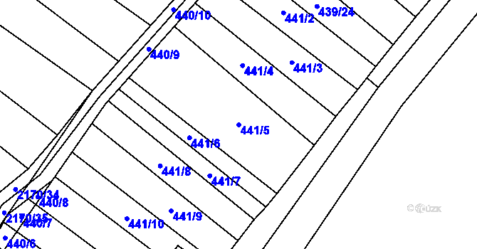 Parcela st. 441/5 v KÚ Mikulčice, Katastrální mapa
