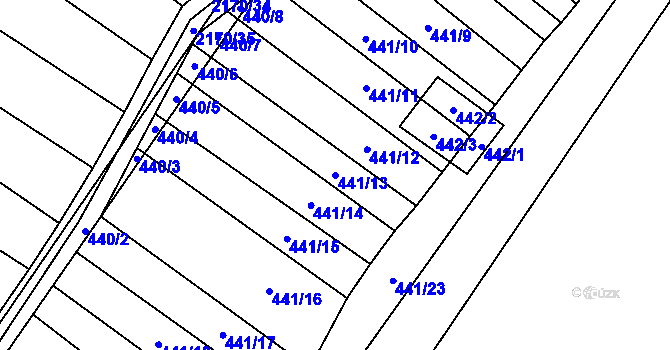 Parcela st. 441/13 v KÚ Mikulčice, Katastrální mapa