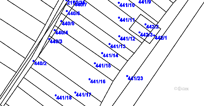 Parcela st. 441/14 v KÚ Mikulčice, Katastrální mapa
