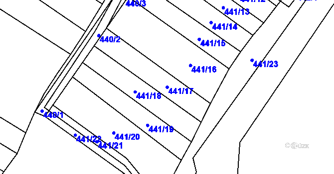 Parcela st. 441/17 v KÚ Mikulčice, Katastrální mapa