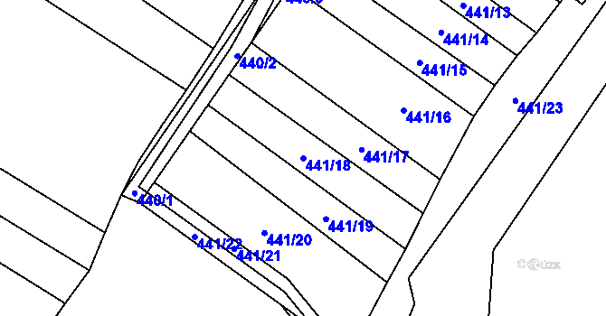 Parcela st. 441/18 v KÚ Mikulčice, Katastrální mapa