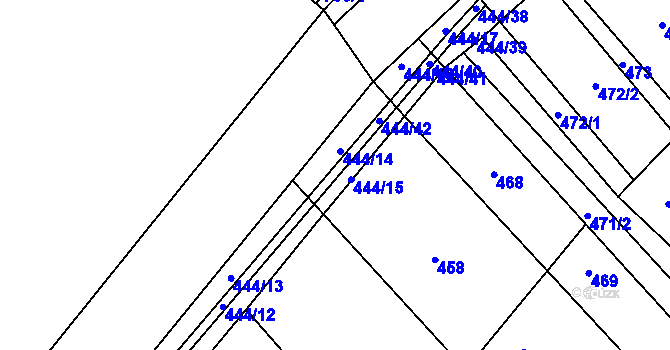 Parcela st. 444/14 v KÚ Mikulčice, Katastrální mapa