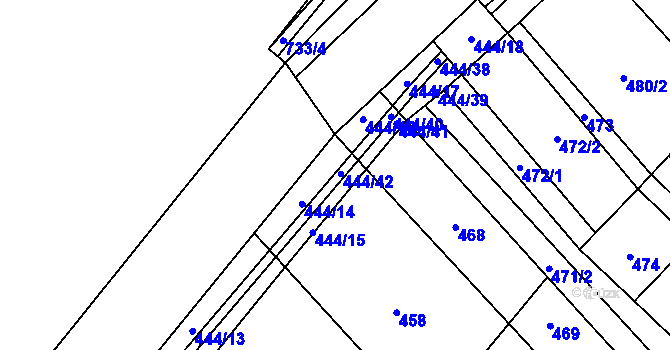 Parcela st. 444/15 v KÚ Mikulčice, Katastrální mapa