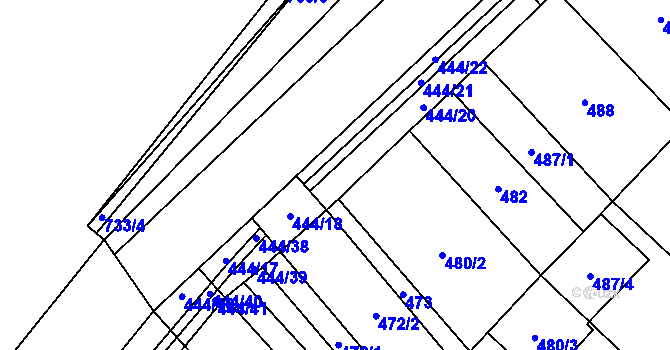 Parcela st. 444/19 v KÚ Mikulčice, Katastrální mapa