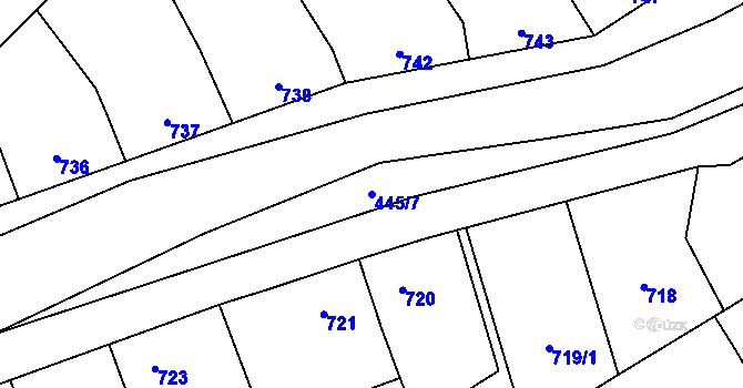 Parcela st. 445/7 v KÚ Mikulčice, Katastrální mapa
