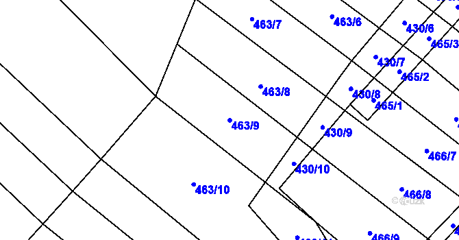 Parcela st. 463/9 v KÚ Mikulčice, Katastrální mapa