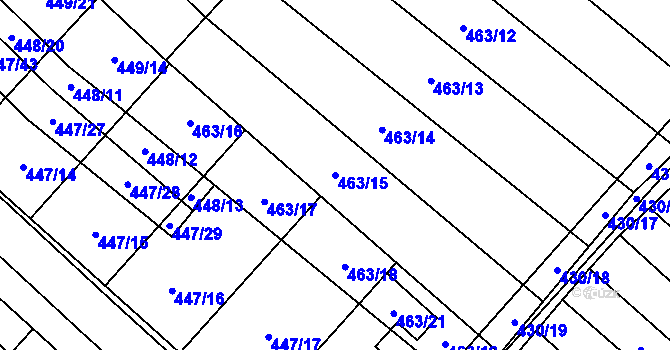 Parcela st. 463/15 v KÚ Mikulčice, Katastrální mapa