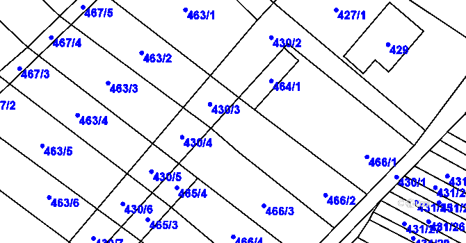 Parcela st. 464/2 v KÚ Mikulčice, Katastrální mapa
