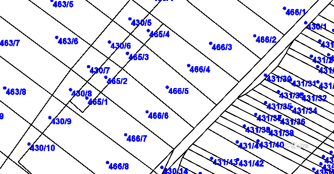 Parcela st. 466/5 v KÚ Mikulčice, Katastrální mapa