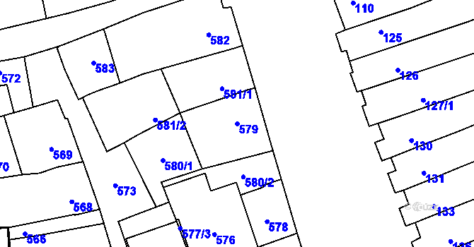 Parcela st. 579 v KÚ Mikulčice, Katastrální mapa