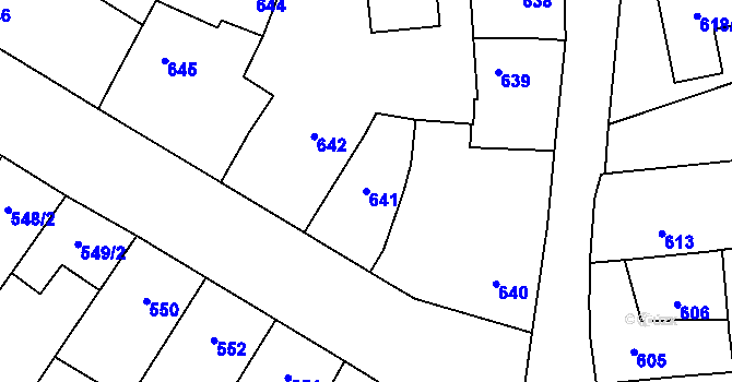Parcela st. 641 v KÚ Mikulčice, Katastrální mapa