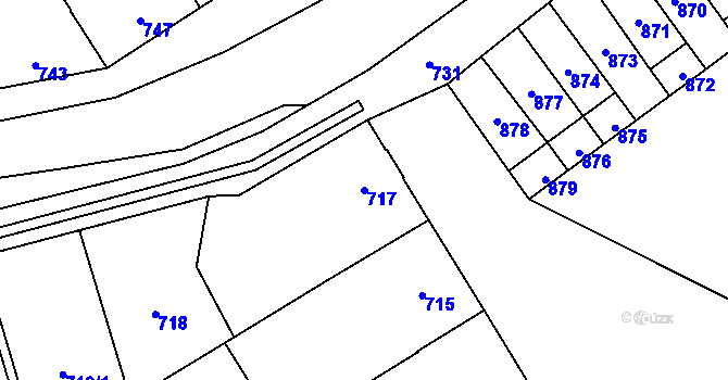 Parcela st. 717 v KÚ Mikulčice, Katastrální mapa