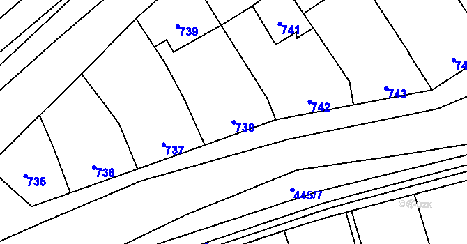 Parcela st. 738 v KÚ Mikulčice, Katastrální mapa