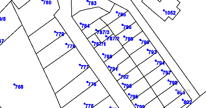Parcela st. 788 v KÚ Mikulčice, Katastrální mapa