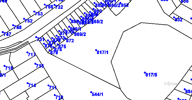 Parcela st. 817/1 v KÚ Mikulčice, Katastrální mapa