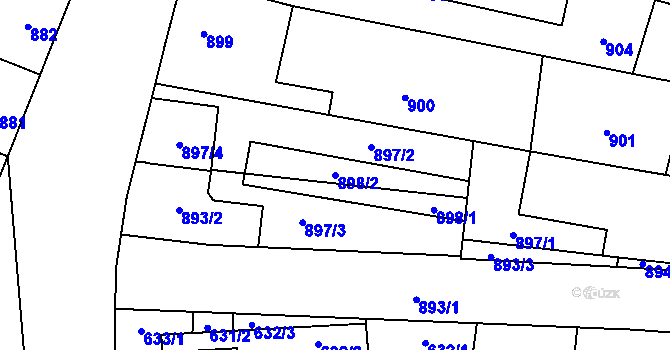 Parcela st. 898/2 v KÚ Mikulčice, Katastrální mapa