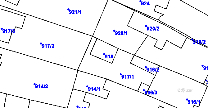 Parcela st. 918 v KÚ Mikulčice, Katastrální mapa