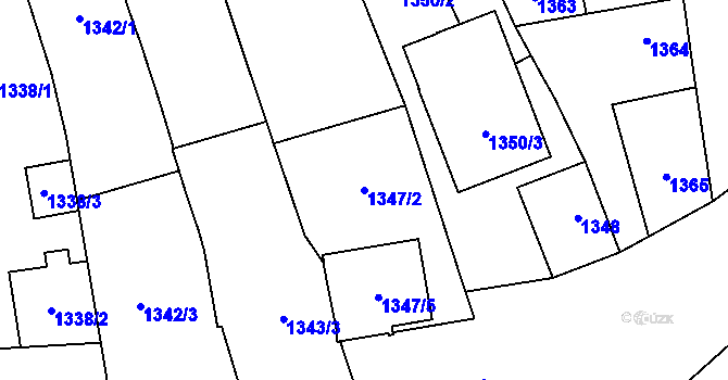 Parcela st. 1347/2 v KÚ Mikulčice, Katastrální mapa