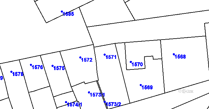 Parcela st. 1571 v KÚ Mikulčice, Katastrální mapa