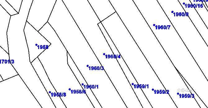 Parcela st. 1960/4 v KÚ Mikulčice, Katastrální mapa