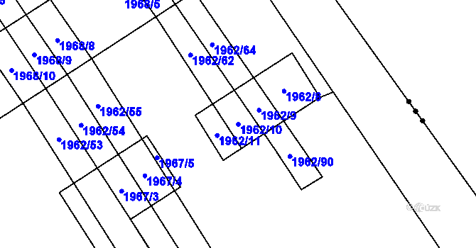 Parcela st. 1962/10 v KÚ Mikulčice, Katastrální mapa