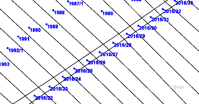 Parcela st. 2016/27 v KÚ Mikulčice, Katastrální mapa