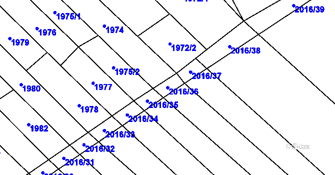 Parcela st. 2016/36 v KÚ Mikulčice, Katastrální mapa