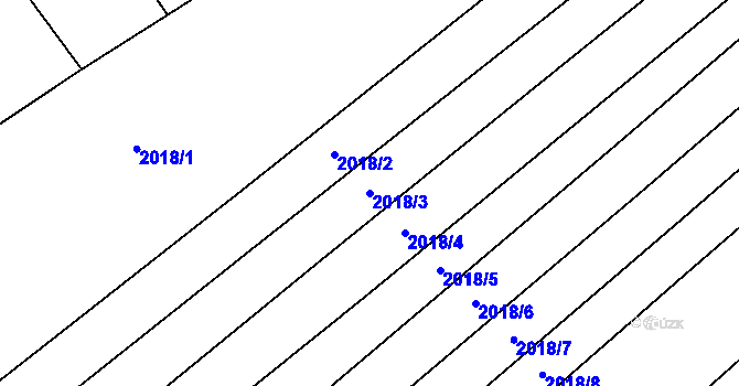 Parcela st. 2018/3 v KÚ Mikulčice, Katastrální mapa