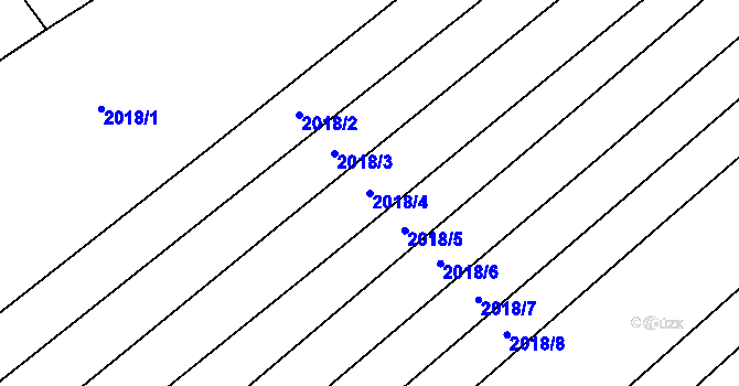 Parcela st. 2018/4 v KÚ Mikulčice, Katastrální mapa