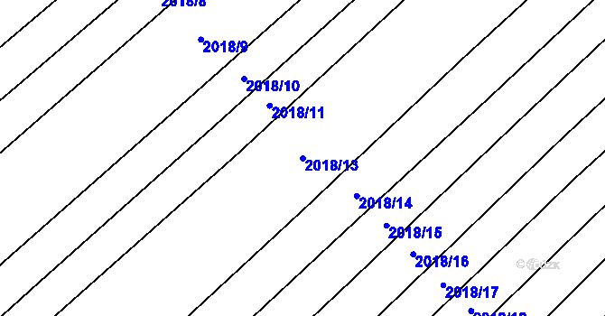 Parcela st. 2018/13 v KÚ Mikulčice, Katastrální mapa