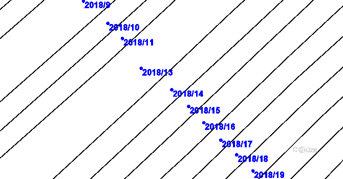 Parcela st. 2018/14 v KÚ Mikulčice, Katastrální mapa