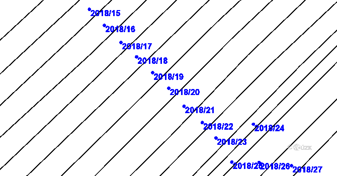 Parcela st. 2018/20 v KÚ Mikulčice, Katastrální mapa