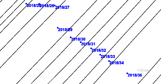 Parcela st. 2018/31 v KÚ Mikulčice, Katastrální mapa