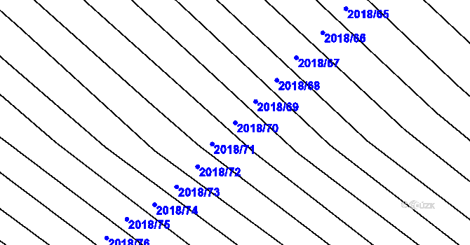 Parcela st. 2018/70 v KÚ Mikulčice, Katastrální mapa