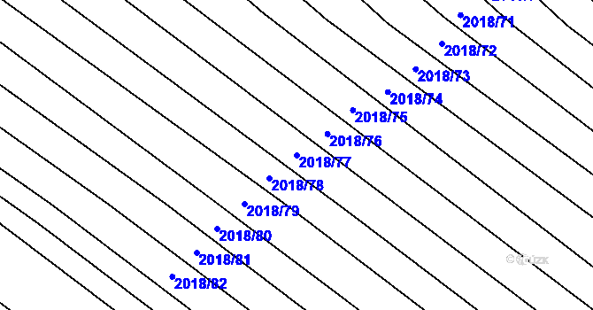 Parcela st. 2018/77 v KÚ Mikulčice, Katastrální mapa