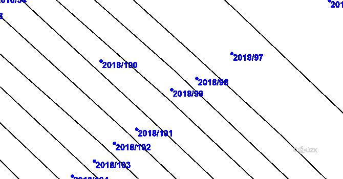 Parcela st. 2018/99 v KÚ Mikulčice, Katastrální mapa