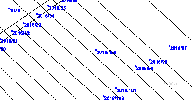 Parcela st. 2018/100 v KÚ Mikulčice, Katastrální mapa