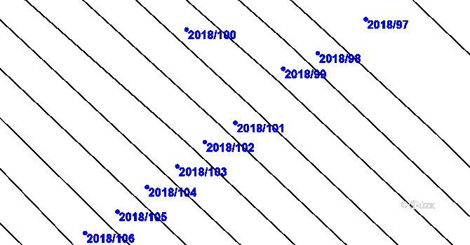 Parcela st. 2018/101 v KÚ Mikulčice, Katastrální mapa