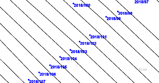 Parcela st. 2018/102 v KÚ Mikulčice, Katastrální mapa