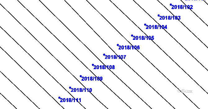 Parcela st. 2018/107 v KÚ Mikulčice, Katastrální mapa