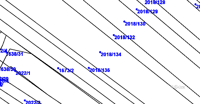 Parcela st. 2018/134 v KÚ Mikulčice, Katastrální mapa