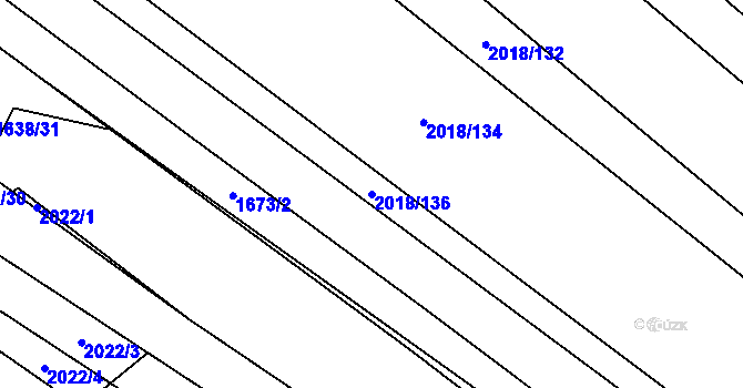 Parcela st. 2018/136 v KÚ Mikulčice, Katastrální mapa