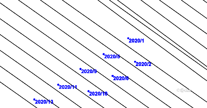 Parcela st. 2020/5 v KÚ Mikulčice, Katastrální mapa