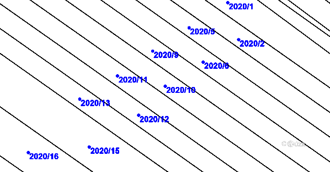 Parcela st. 2020/10 v KÚ Mikulčice, Katastrální mapa