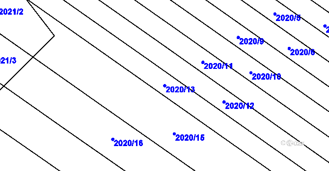 Parcela st. 2020/13 v KÚ Mikulčice, Katastrální mapa
