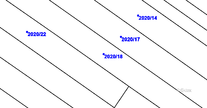 Parcela st. 2020/18 v KÚ Mikulčice, Katastrální mapa