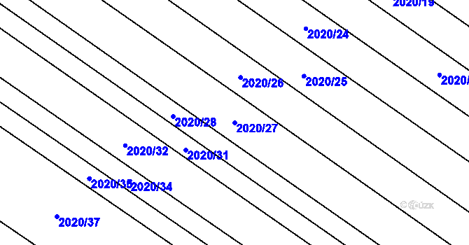 Parcela st. 2020/27 v KÚ Mikulčice, Katastrální mapa